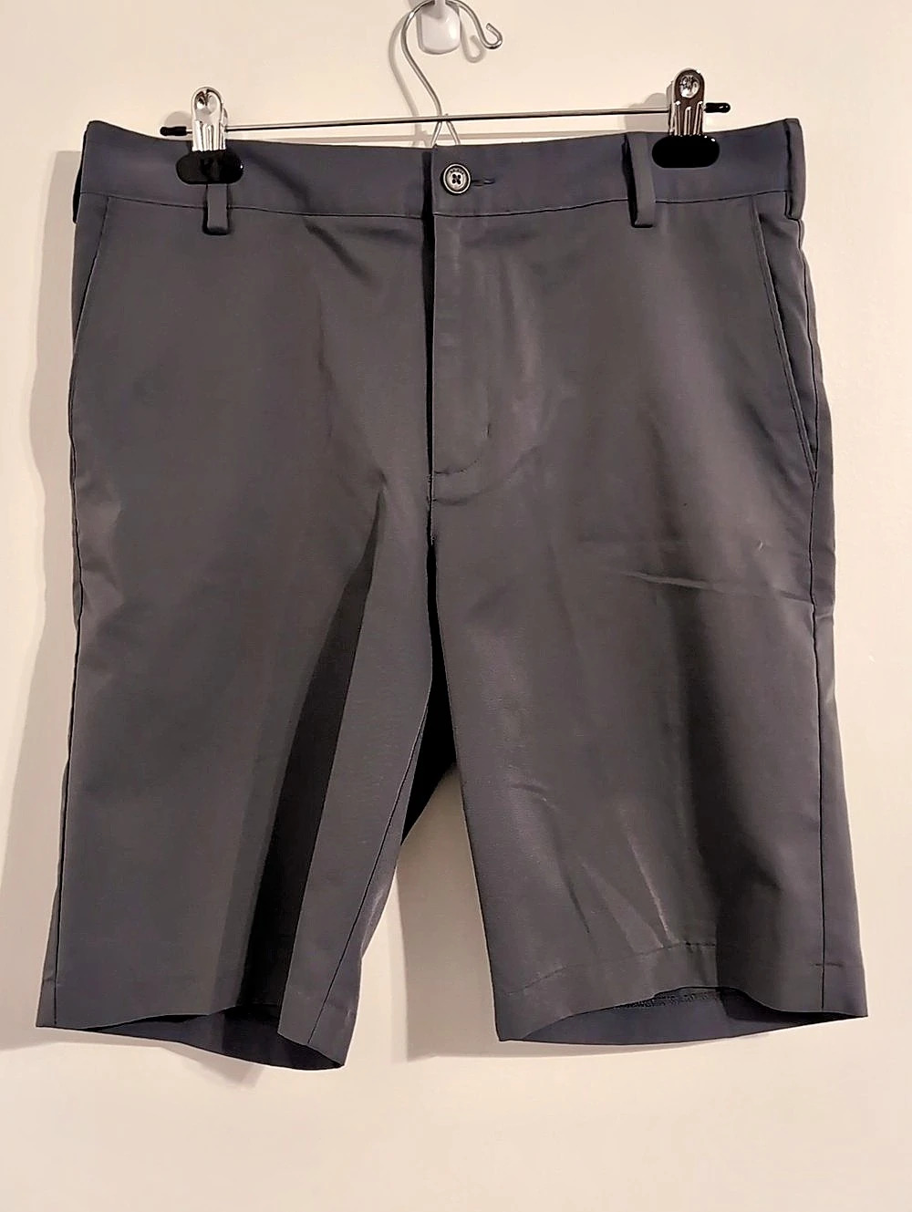 adidas Men's Flat Front Shorts Gray Waist 32